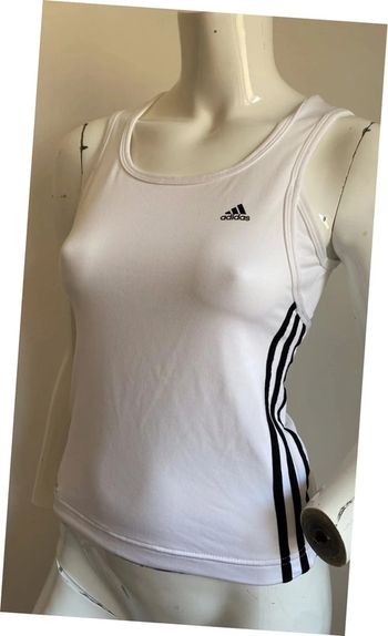 Top sport blanc sans manches adidas taille 36