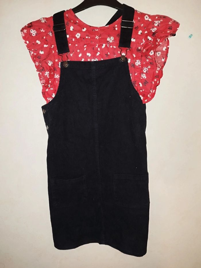 Robe salopette et sa blouse assortie