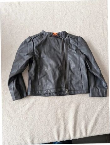 Veste imitation cuir gris