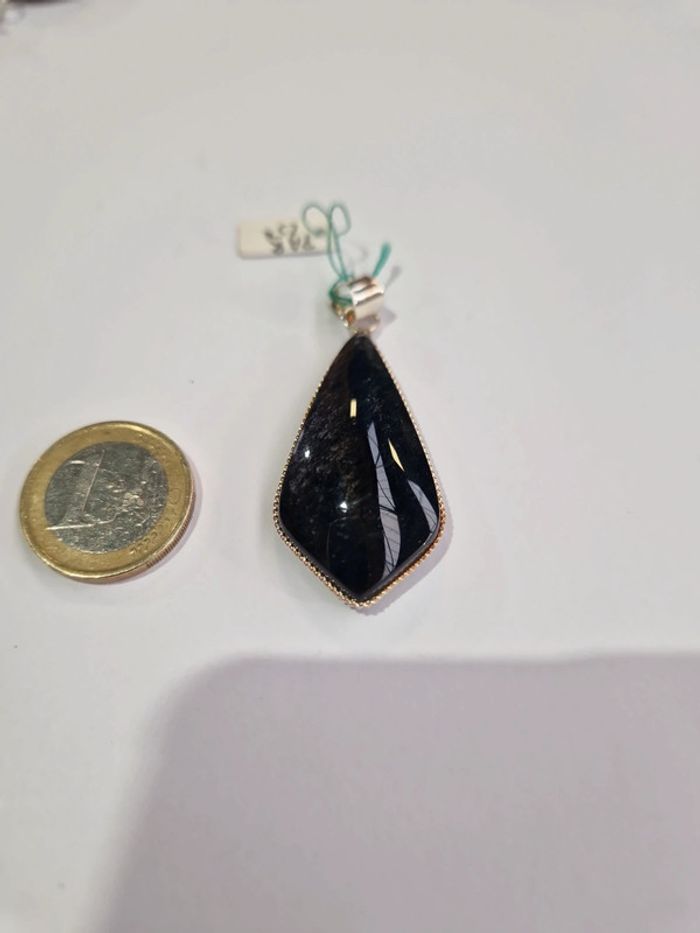 Pendentif obsidienne argentée Mexique - photo numéro 4