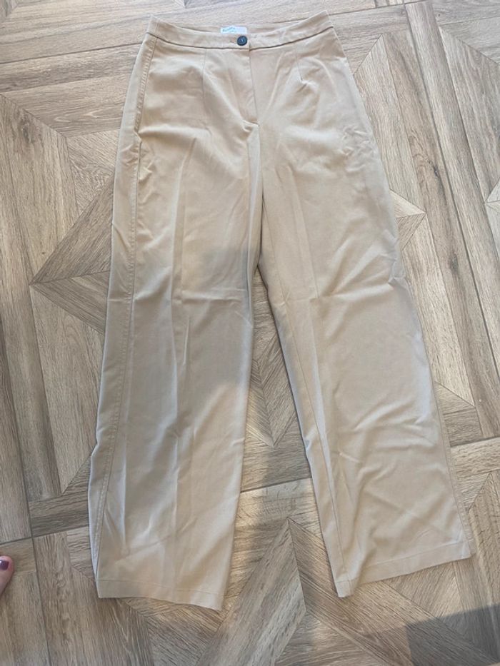 Pantalon flare beige
