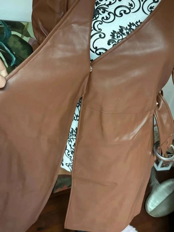 Robe portefeuille simili-cuir marron - photo numéro 9