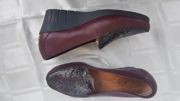 mocassin cuir confort hirica 37 bordeaux compensé