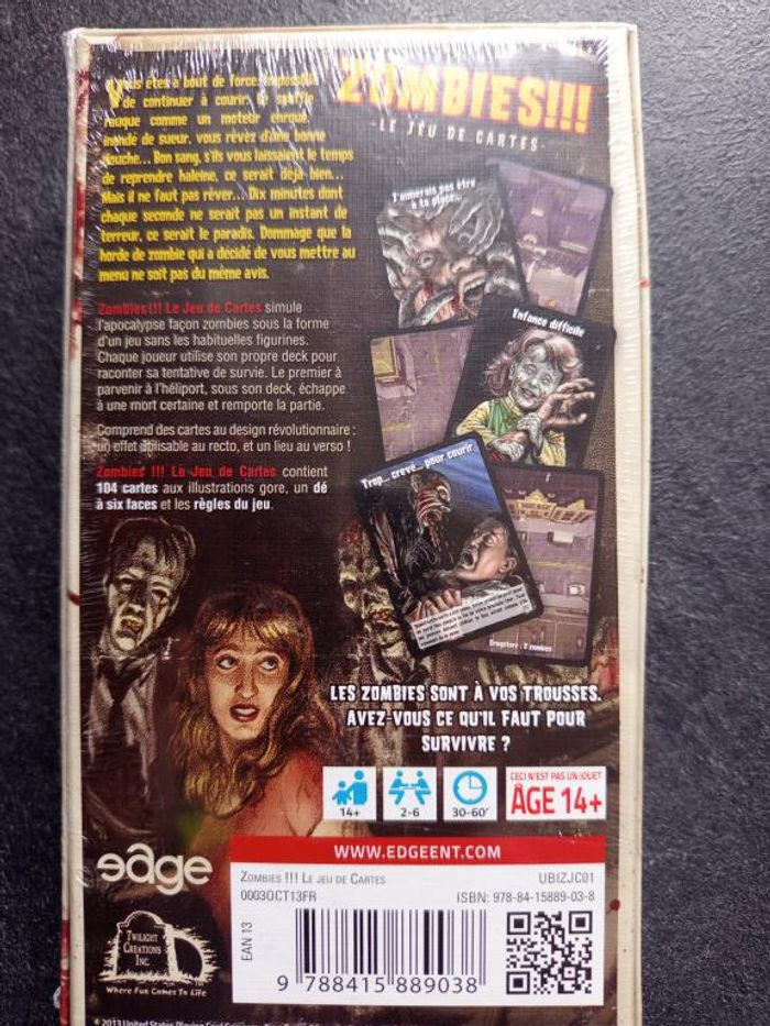 Jeu de cartes - Zombies !!! - Neuf sous blister - photo numéro 3