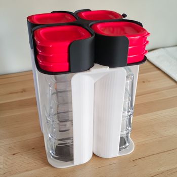 Rangement Blanc et Noir 12 pots & 12 couvercles Multidélices