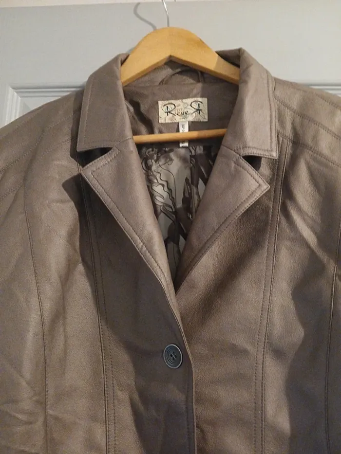 Blouson simili cuir chocolat - photo numéro 3