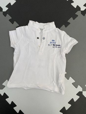 T-shirt polo ikks blanc manches courtes