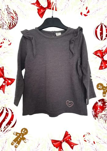 Tee shirt gris H&M taille 12 à 18 mois fille