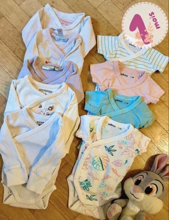 Lot de 9 bodies bébé taille 1 mois