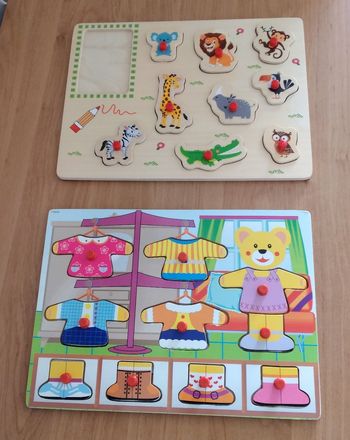 Lot de 2 puzzles en bois