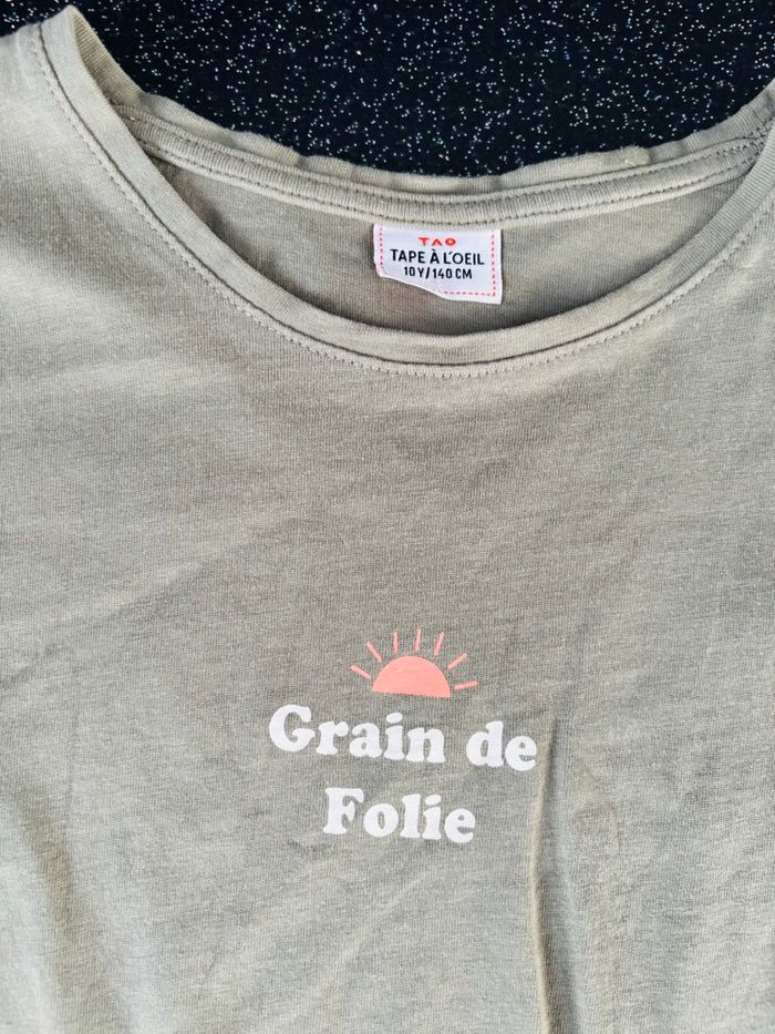 TAO - t-shirt ml kaki fille 10 ans - photo numéro 2