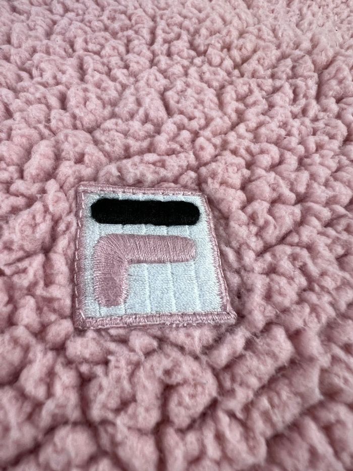 Pull polaire à capuche Fila avec logo brodé rose orangé taille S – Femme streetwear - photo numéro 7