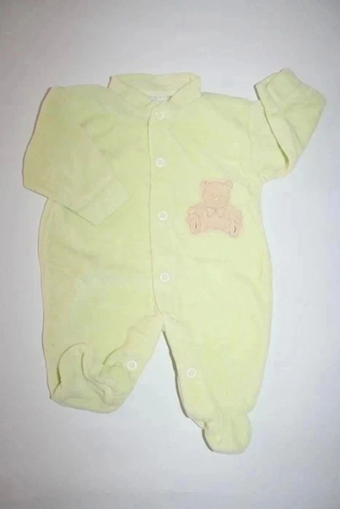 Pyjama vert en velours taille #naissance