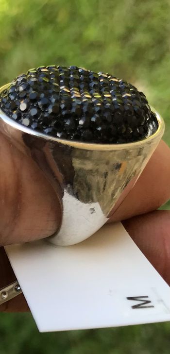 Bague argentée noir