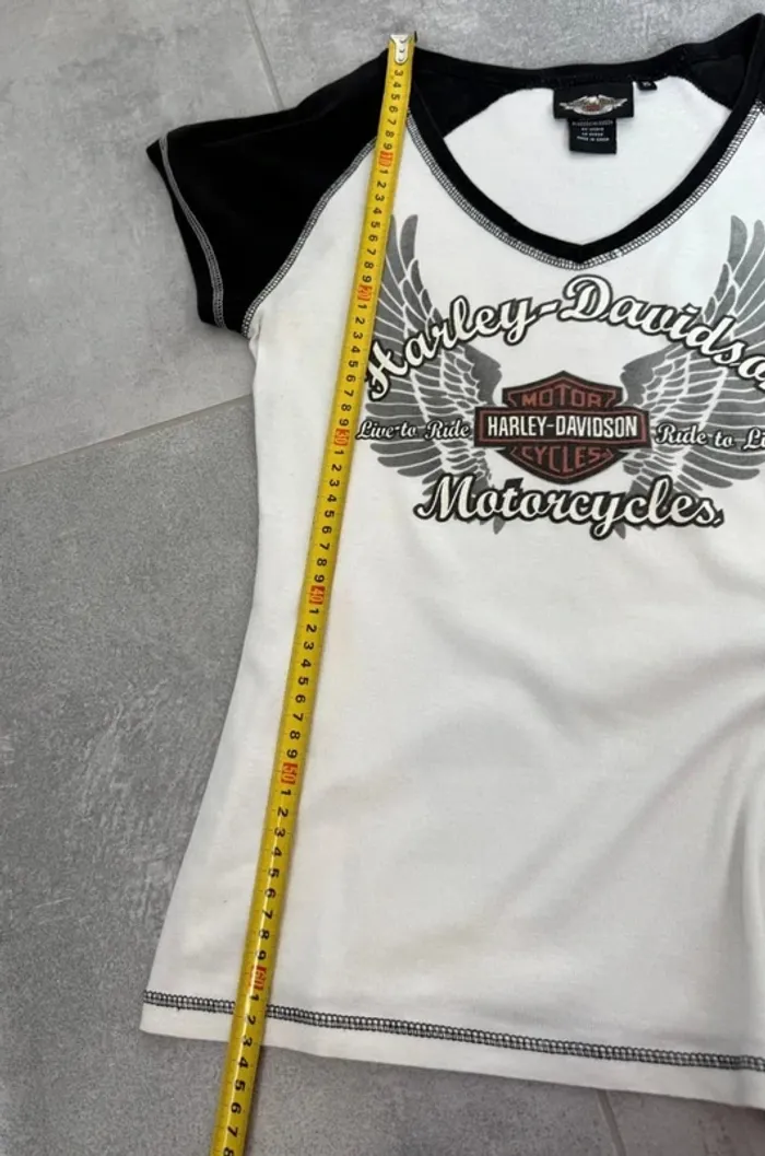T-shirt Harley Davidson femme blanc et noir taille XS - photo numéro 9