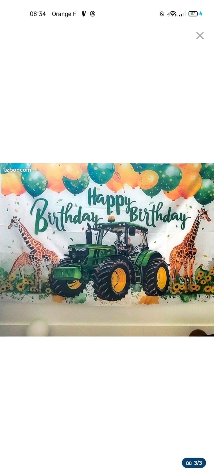 Décoration murale anniversaire tracteur - photo numéro 2