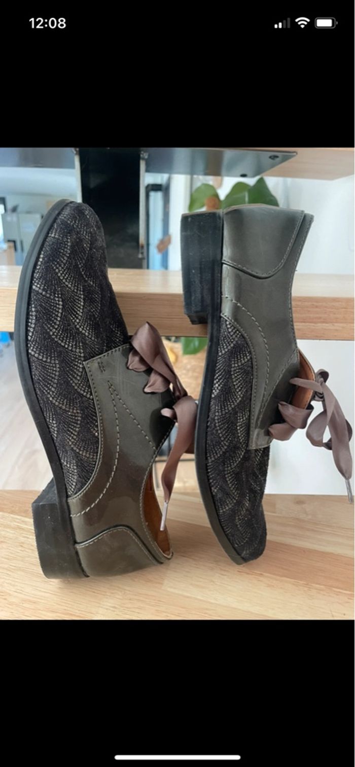 Derbies bi matière kaki