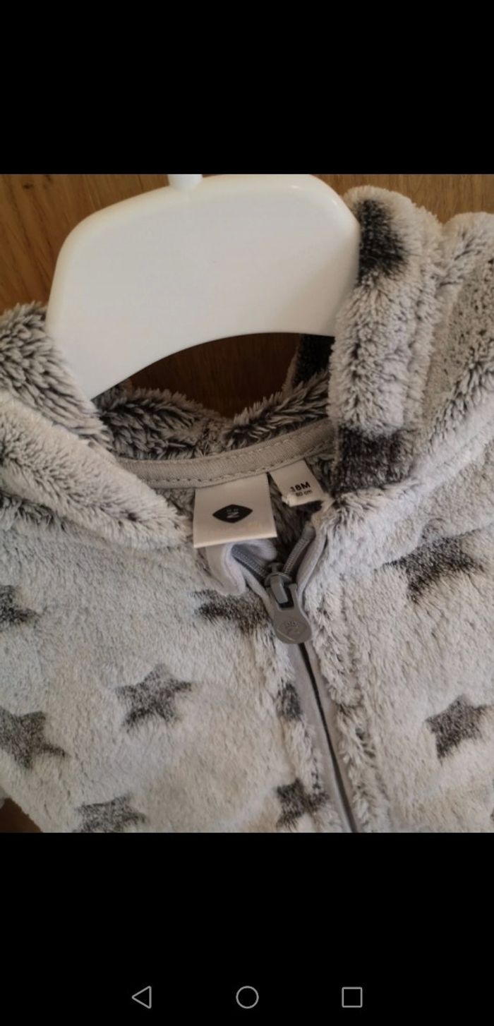 Gilet zippé chaud en gris Grain de blé 2 ans - photo numéro 3