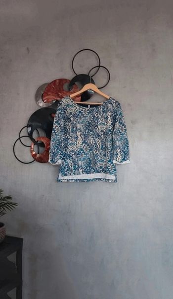 Pull fin à motifs bleus Stradivarius
