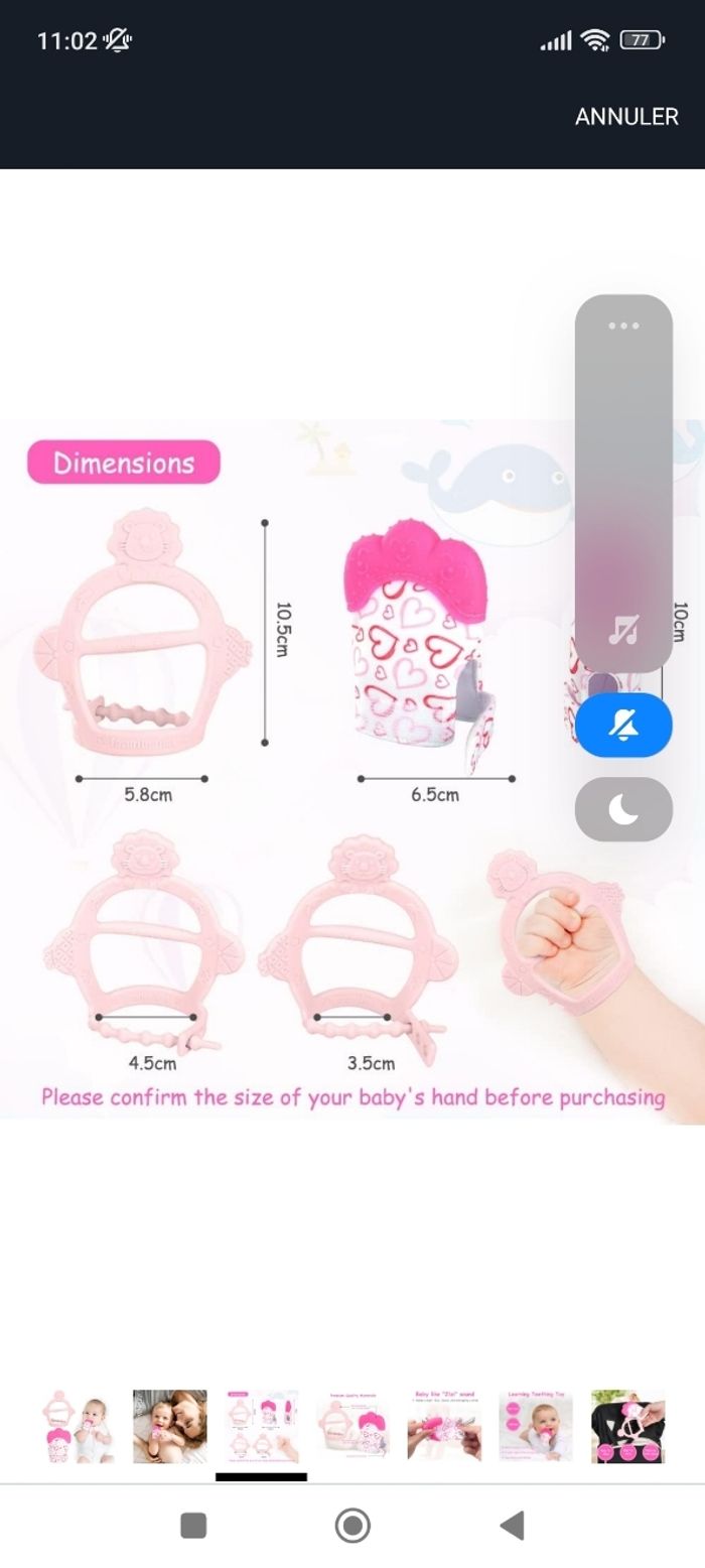 Gants et anneau de dentition pour bébé Vicloon - photo numéro 7