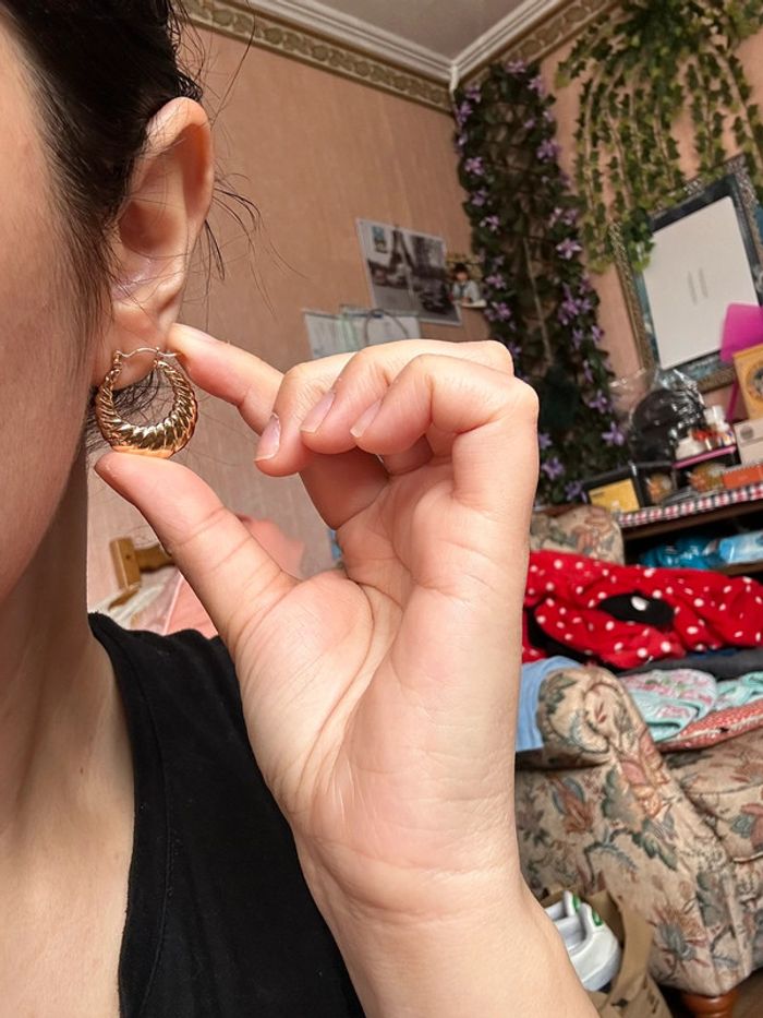 Paire de créoles torsadés modèle « Bernadette » - photo numéro 2