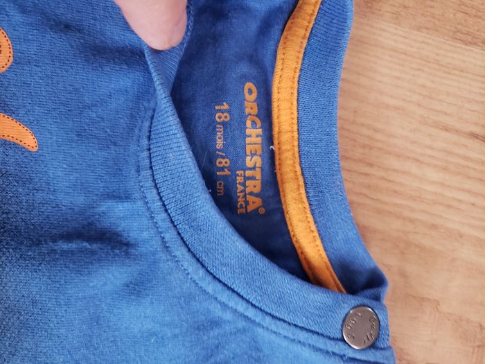 T-shirt manches longues bleu voiture Orchestra 18 mois - photo numéro 2