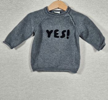 Pull en maille Gris Tape à l'œil 9 mois 71 cm