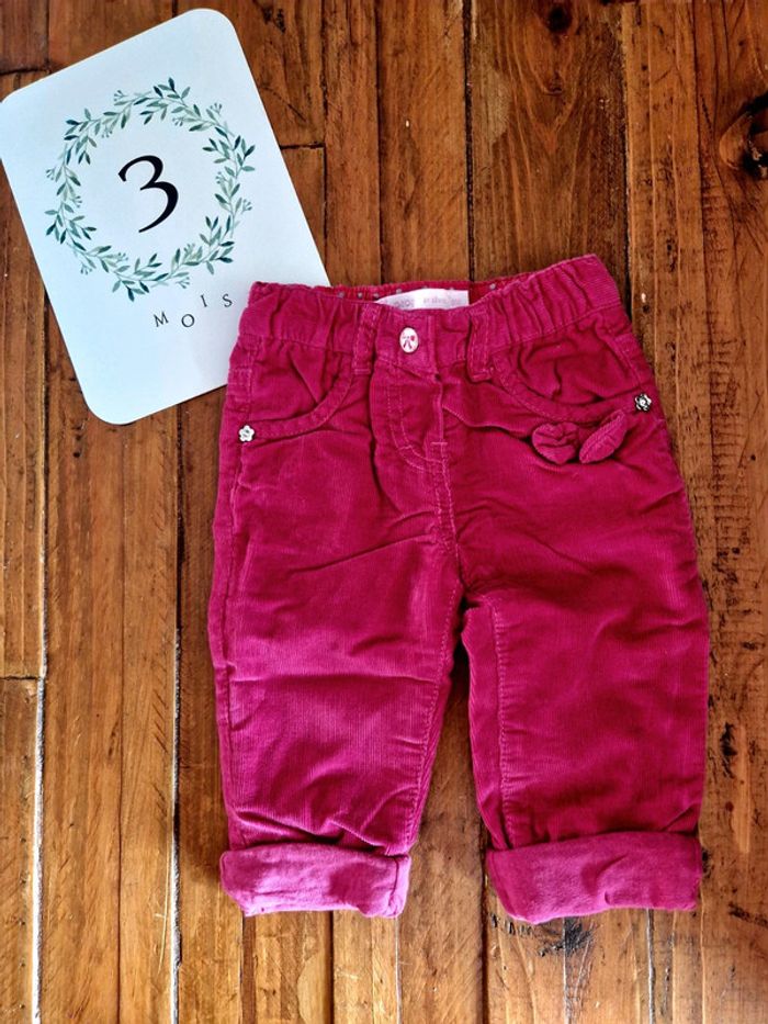 Pantalon velours côtelé 3 mois fille