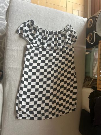 Robe quadrillée  noir et blanche