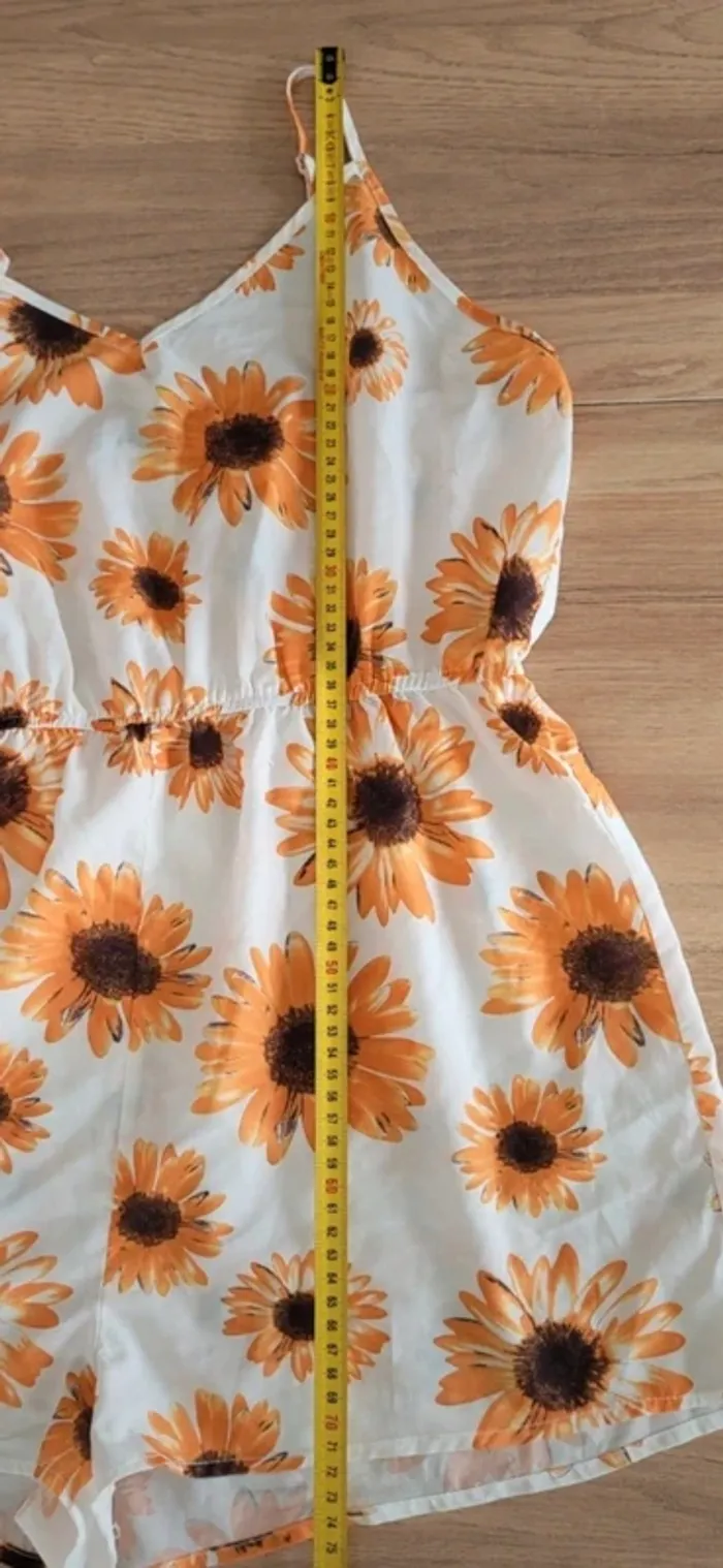 Combi short imprimé tournesols jaune orange Shein Taille XL ou 42 - photo numéro 8