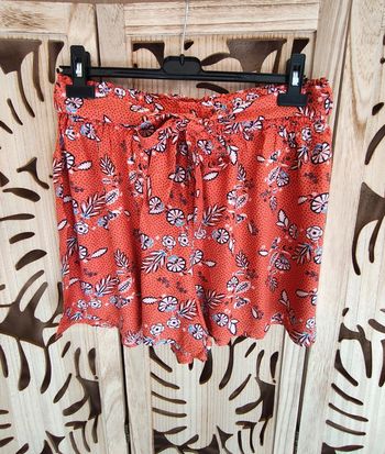 Short fluide et léger imprimé, ceinture Taille 44 LH