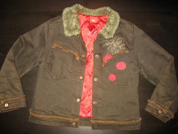 VESTE EN JEAN MARRON FONCÉ FILLE "MARÈSE" - 6 ANS - n°01