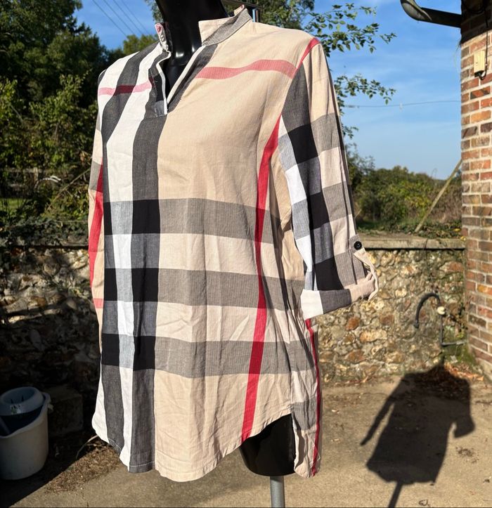👚 Chemise à carreaux manches 3/4 – My Dress Room – T44 (XXL) - photo numéro 4