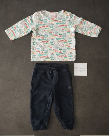 Ensemble t-shirt manches longues jogging taille 12 mois