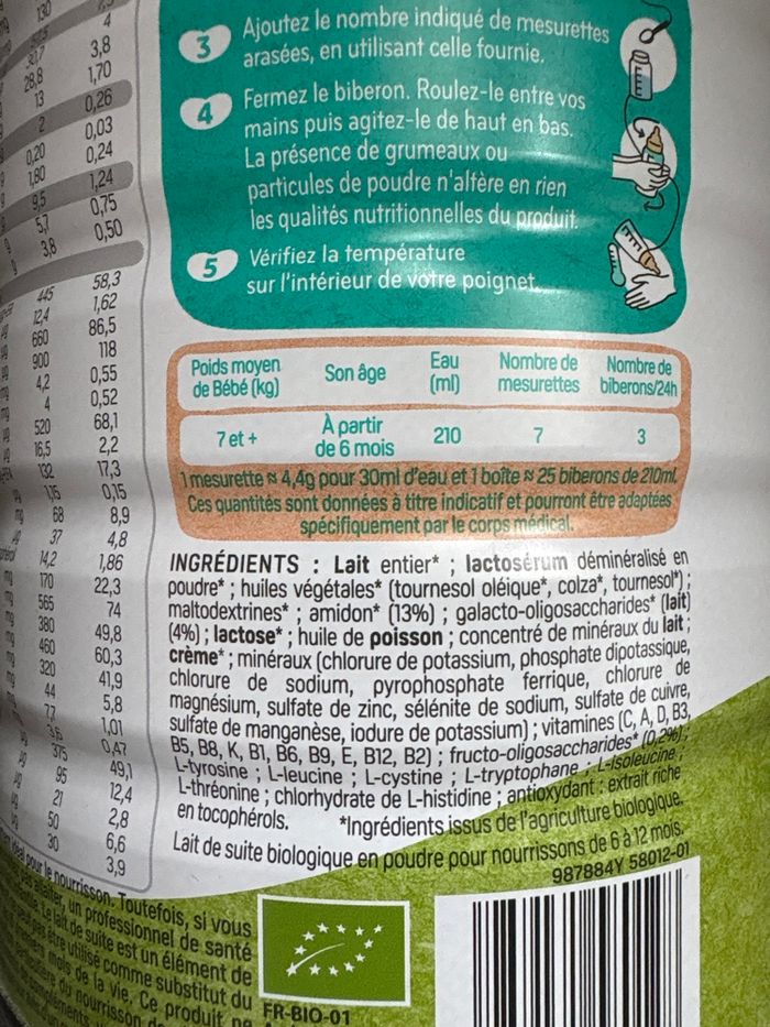 Lait Babybio optigest 2 - photo numéro 6