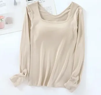 T shirt manche longue brassière rembourrée intégrée