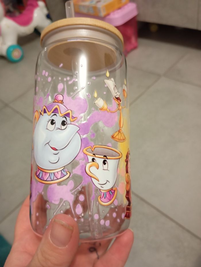 Can glass en plastique l a beile et la bete - photo numéro 3