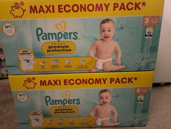 2 cartons Couches Pampers premium taille 3 neuf