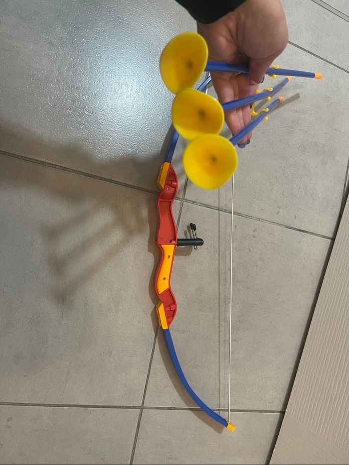 Tire à l’arc en plastique jeu enfants 3 fléchettes - photo numéro 2