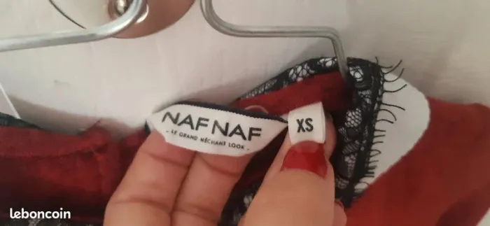 Pull fin rouge bordeaux / Naf Naf / taille 34 - photo numéro 3