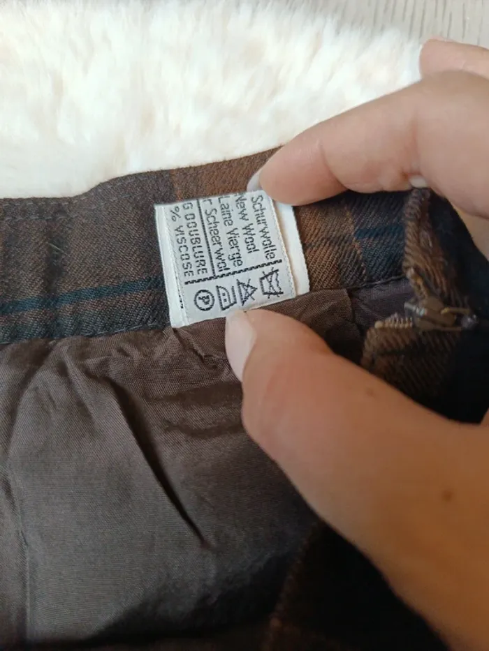 Jupe vintage plissée à carreaux en laine – Jobis – Taille 36 - photo numéro 7
