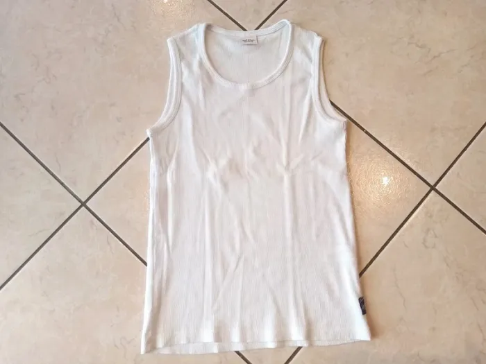 Débardeur côtelé blanc tape à l'oeil 12 ans