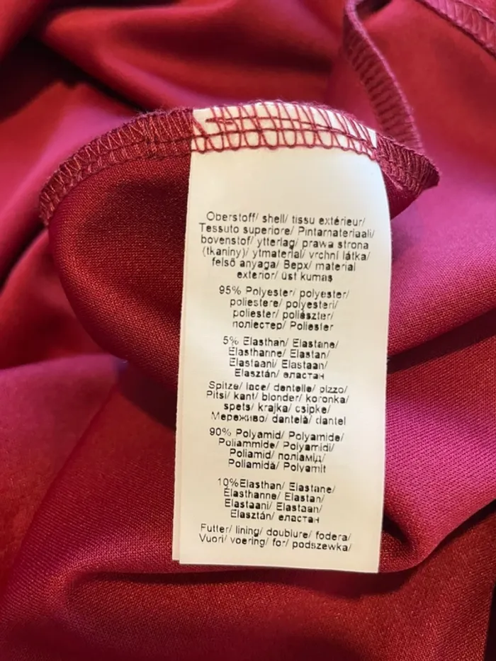 Robe Bodyflirt bordeaux dentelle et patineuse | Taille 38/40 - photo numéro 7