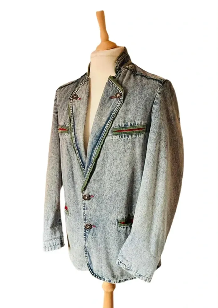 🔷🌿Veste jean Mustang vintage 90s Men’s Denim Jacket Alpine Trachten Y2K size M🌿🔷 - photo numéro 5