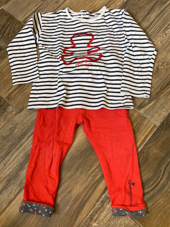 Ensemble Lulu Rouge fille 24 mois
