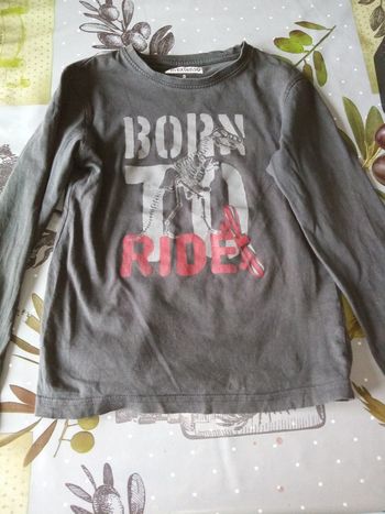 Tee shirt manche longue dinosaure 8A