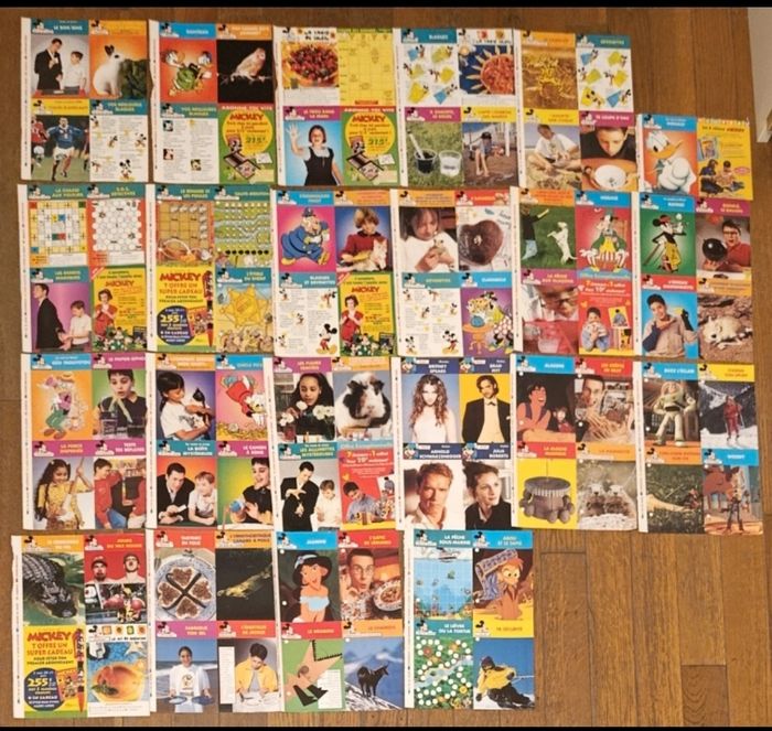 Gros lot + 200 anciennes fiches journal de Mickey vintage - photo numéro 2