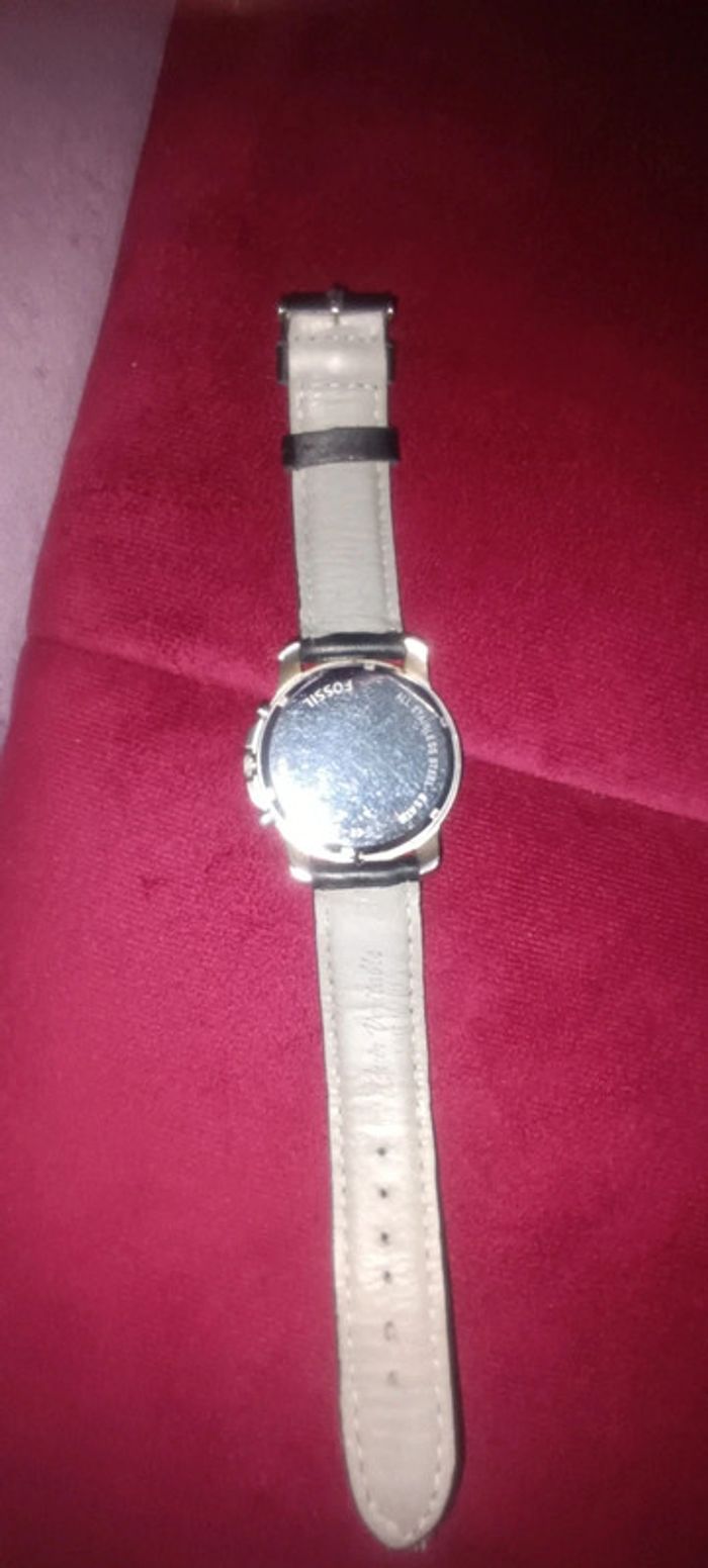 Montre cuir noir fossil - photo numéro 4