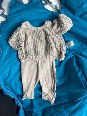 Ensemble taupe lainage