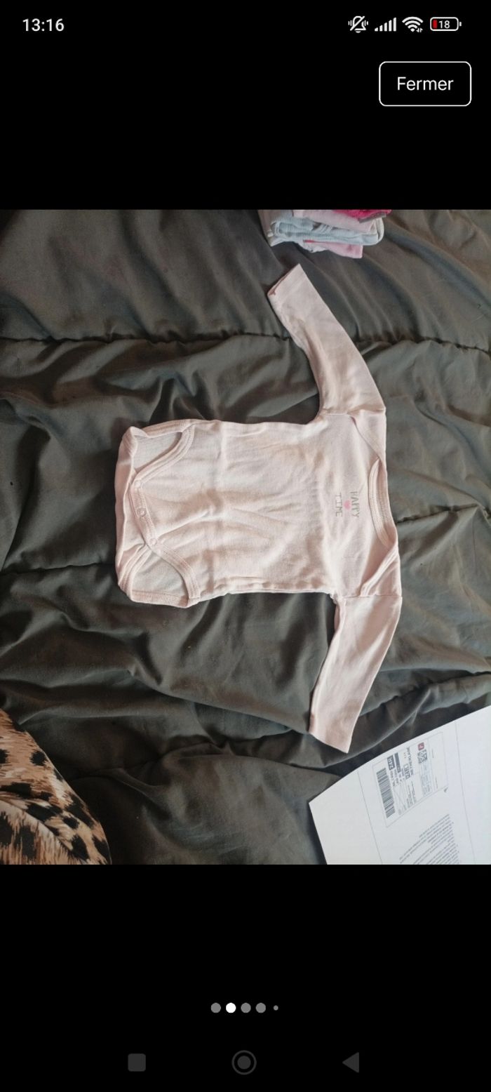 Lot de bodies bébé fille manche longue - photo numéro 2